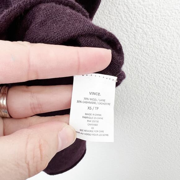 [Vince] Purple Cashmere Wool Blend Pullover Round Neck Slouchy Sweater Size XS - Picture 11 of 11
